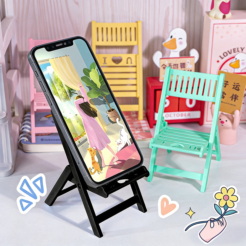Desk Setup Small - Mini Folding Chair Phone Stand Desk