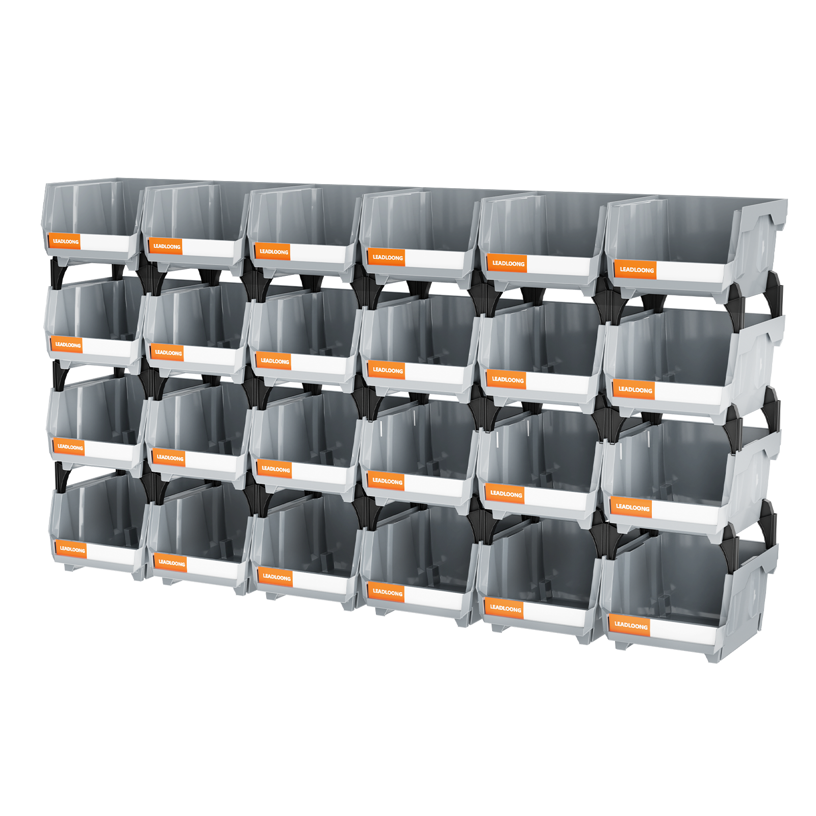 Cable Box Organizer - 6/24pcs Gray Stackable Plastic Storage Box,