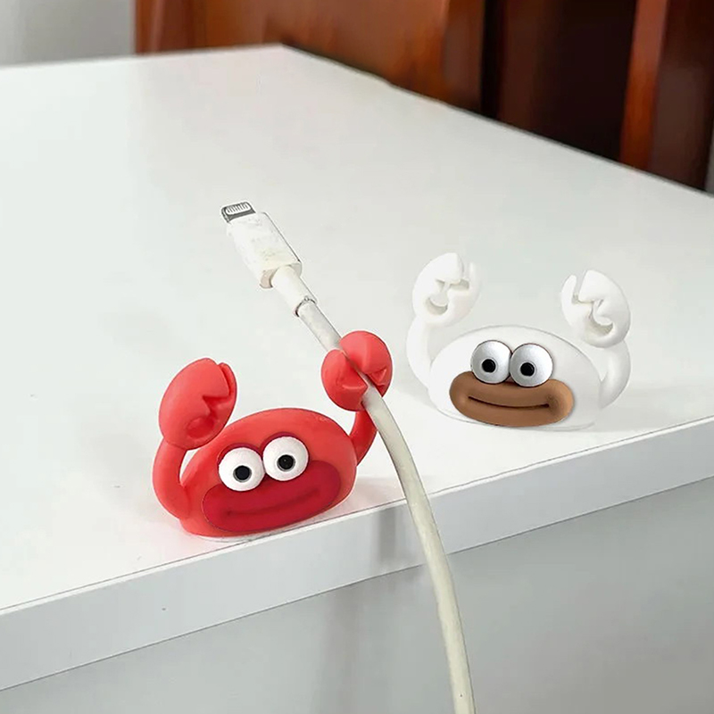Cable Box Organizer - Cartoon Crab Cable Holder Desktop Winder