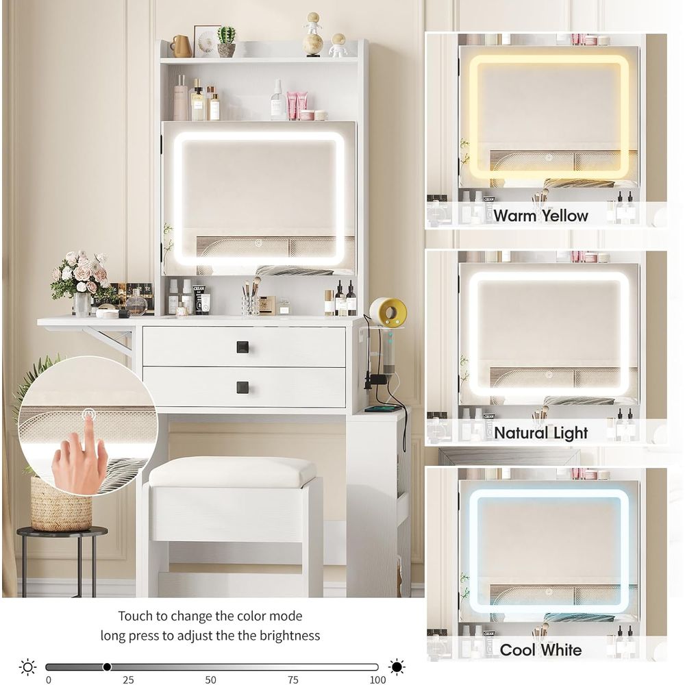 Small Makeup Vanity Desk with  - Desk Setup Small ulasan dan harga