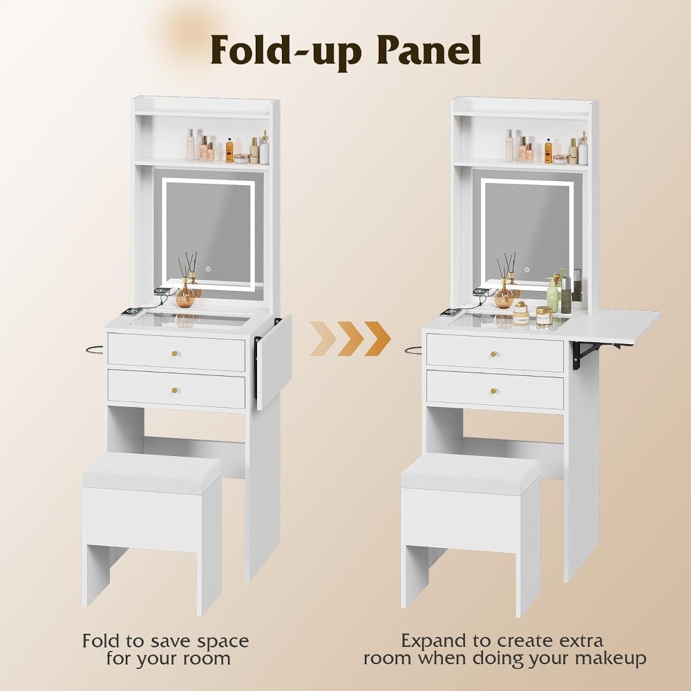 Small White Vanity Desk with L - Desk Setup Small ulasan dan harga