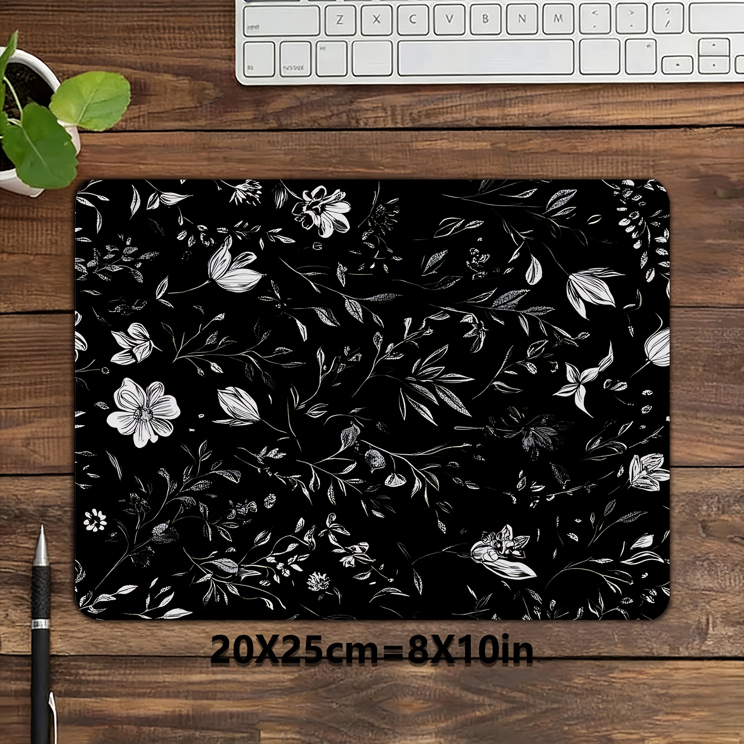 Small Sized Black White Floral - Desk Setup Small ulasan dan harga