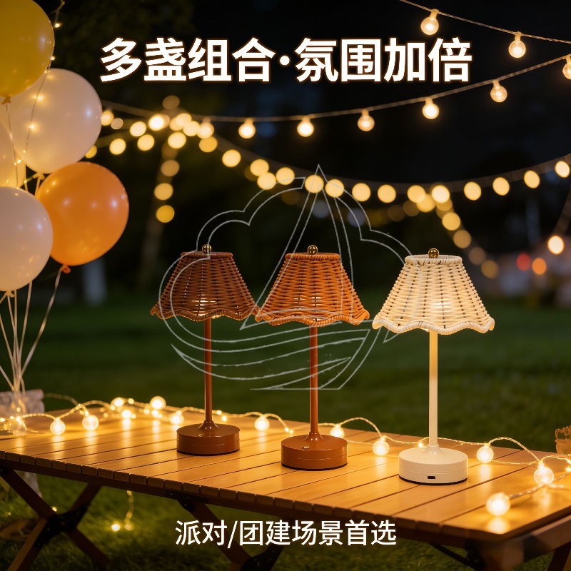 Vintage Rattan Table Lamp USB  - Ambient Light Bar Usb ulasan dan harga