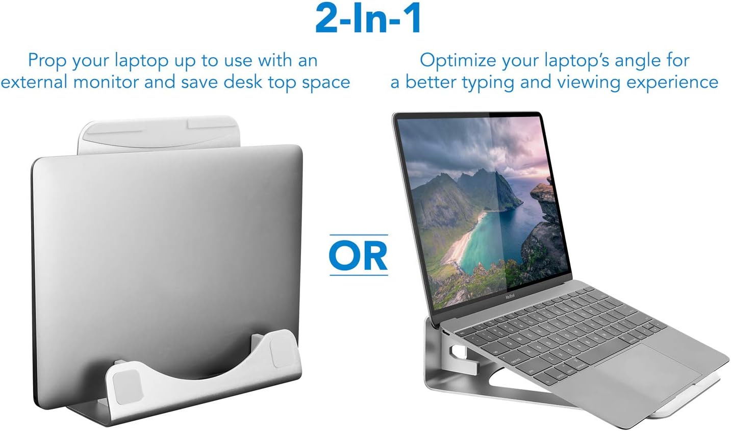 Vertical Laptop Stand for Desk - Desk Setup Vertical Monitor ulasan dan harga