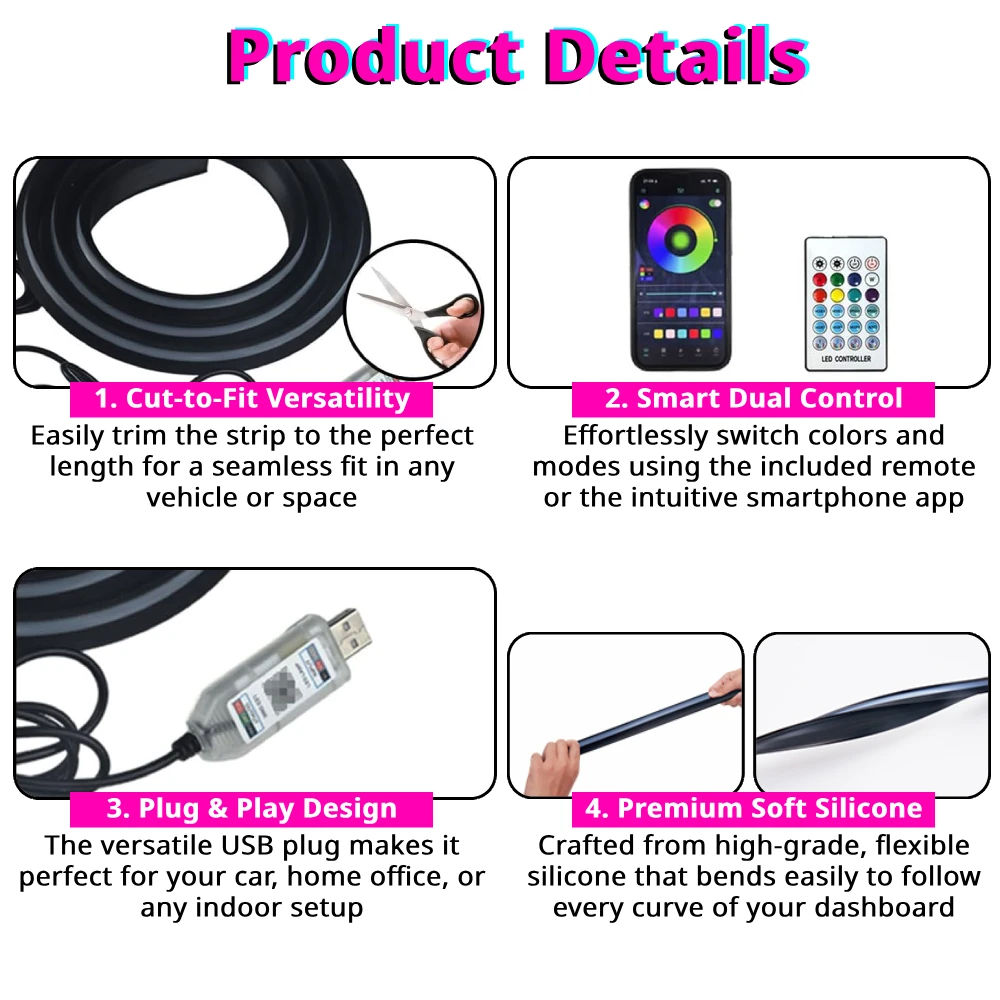 Car Windshield Ambient Light S - Ambient Light Bar Usb ulasan dan harga