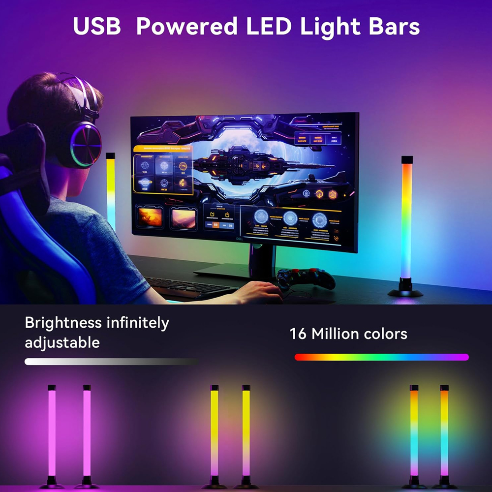 2PCS 5V USB RGBIC LED Lamp Bar - Ambient Light Bar Usb ulasan dan harga