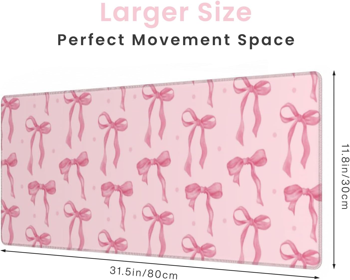 Pink Bow Desk Mat, Large Mouse - Rubber Mat Desk ulasan dan harga