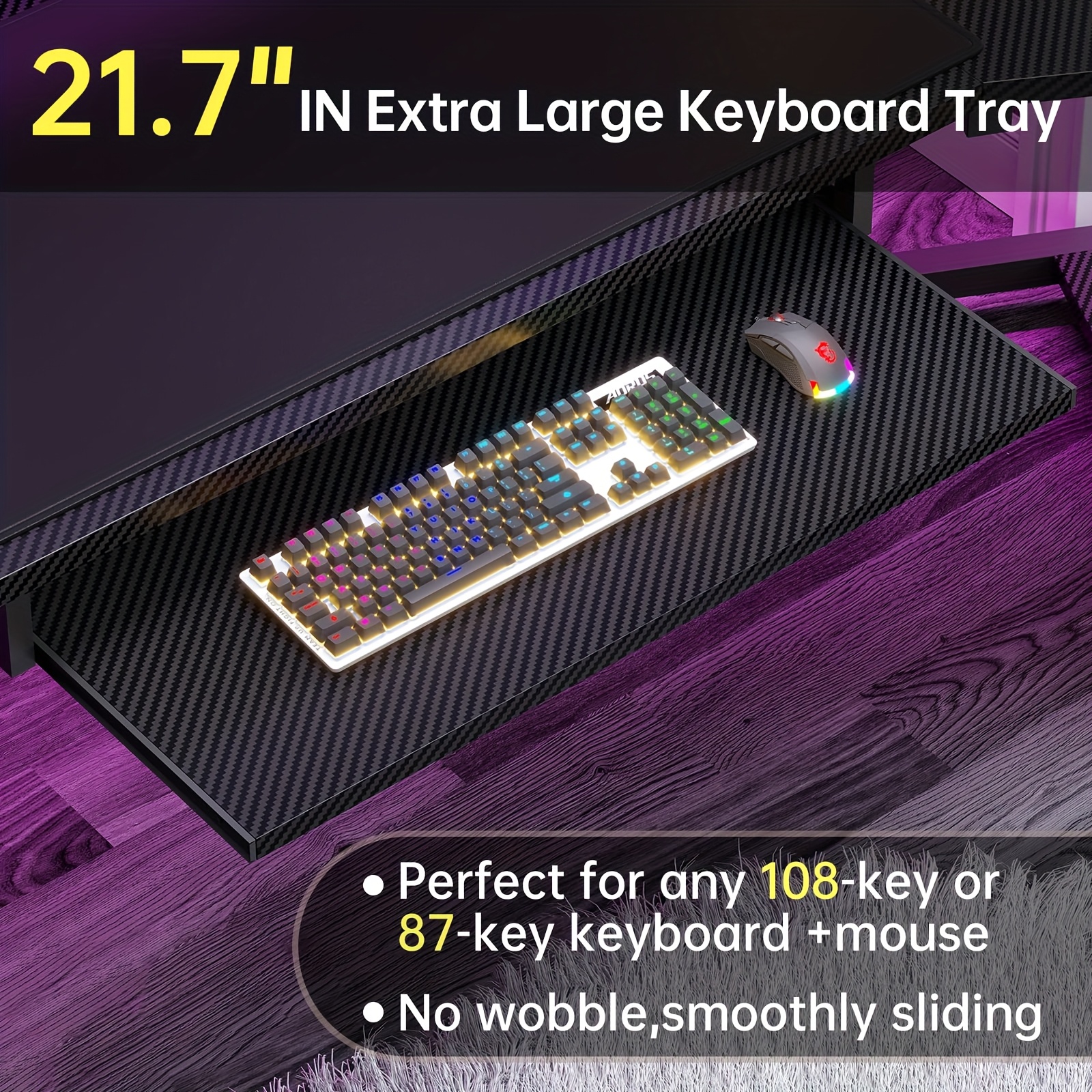 79-inch Modern Gaming Desk wit - Desk Setup Led Strip ulasan dan harga