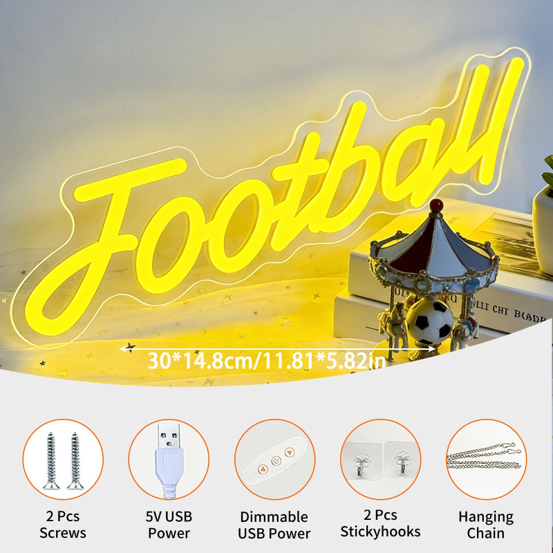Football Dimmable LED Neon Sig - Ambient Light Bar Usb ulasan dan harga