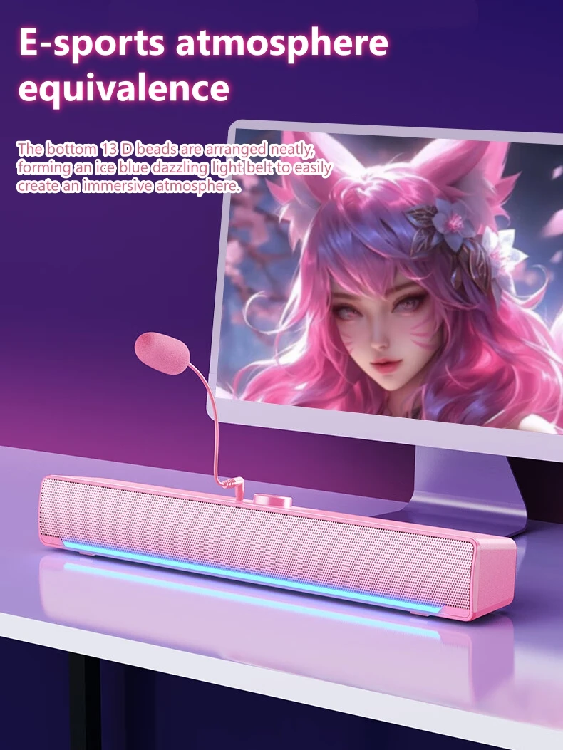 SADA V-196 Gaming Sound Bar Sp - Ambient Light Bar Usb ulasan dan harga