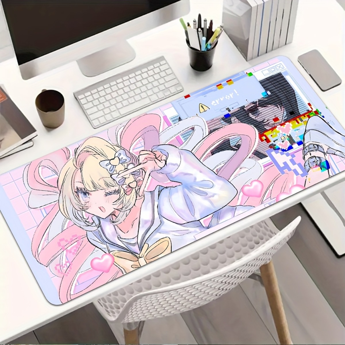Pink Purple Anime Girl Rubber  - Desk Setup Anime ulasan dan harga