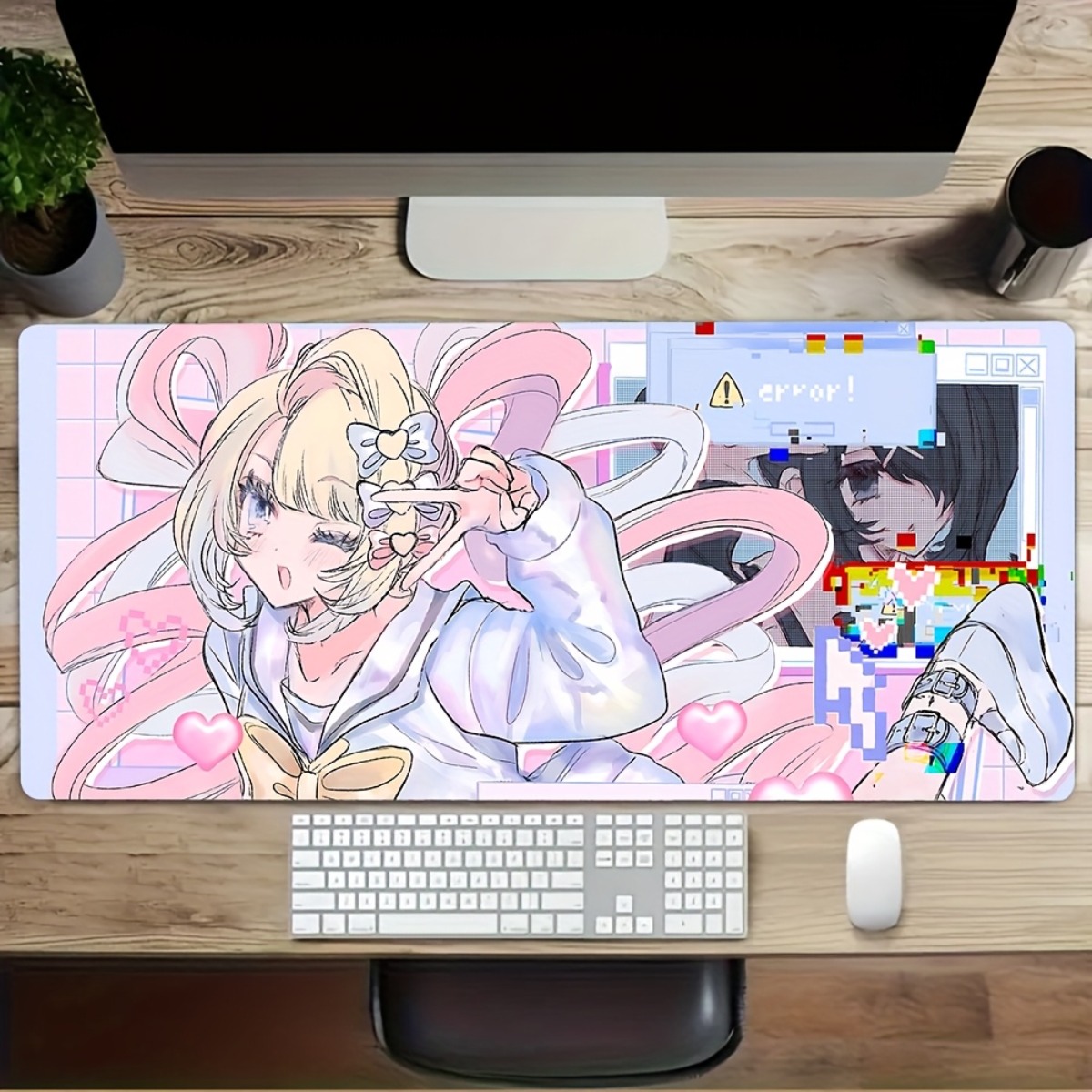 Pink Purple Anime Girl Rubber  - Desk Setup Anime ulasan dan harga