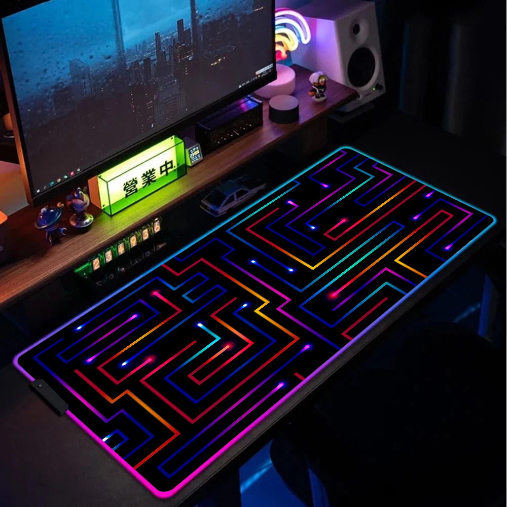 Xxl Mouse Pad 900x400 Neon Cir - Desk Setup Tech ulasan dan harga
